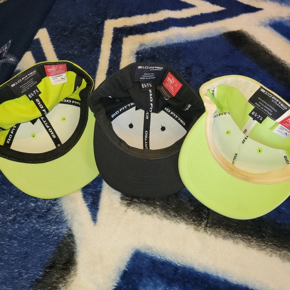 RICKIE FOWLER NEON GREEN AND BLACK MONOLINE HATS SIZE S/M - Picture 3 of 3